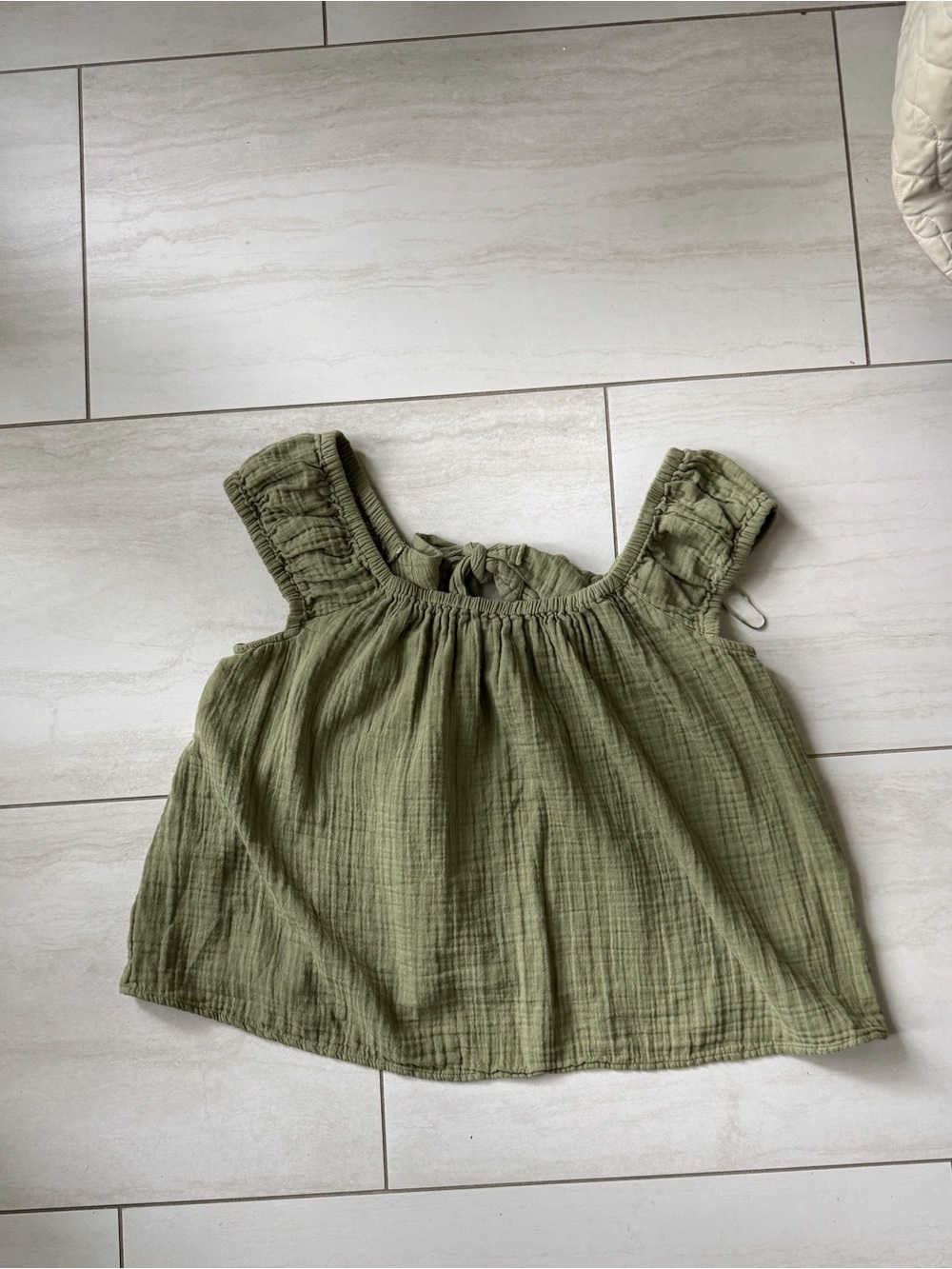 Old Navy Olive Gauze Tank with Ruffle Straps
